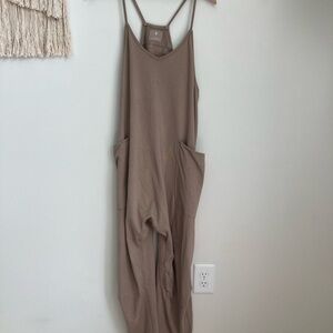 Free People Hot Shot Onesie, Size S, Color Taupe
